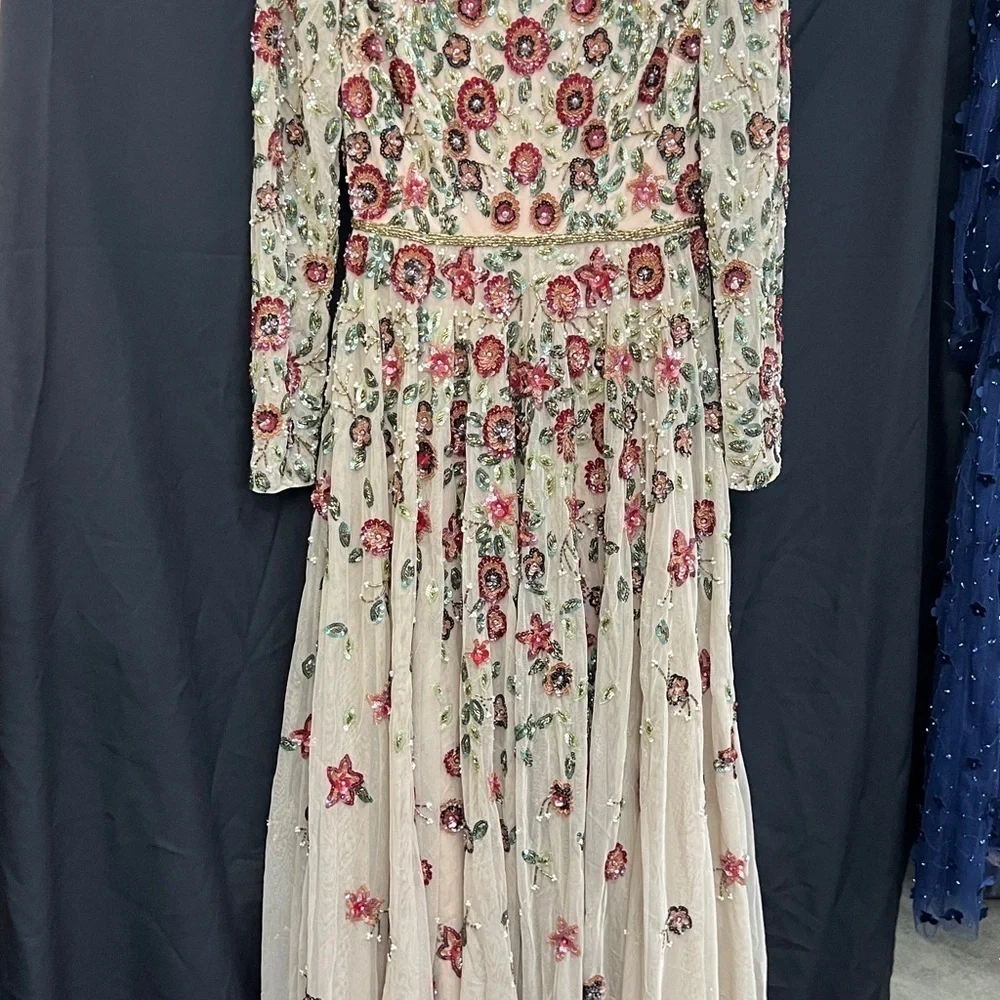Mac Duggal 5533 Embellished High Neck Long Sleeve A Line Gown - Picture 7 of 14